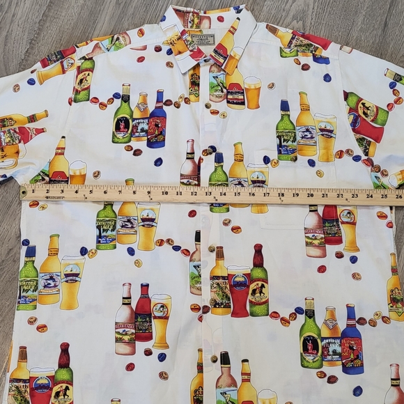 Vintage Weekend Traveler Button Down Short Sleeve Beer Primt Shirt Size XXL - 10 - Picture 9 of 10